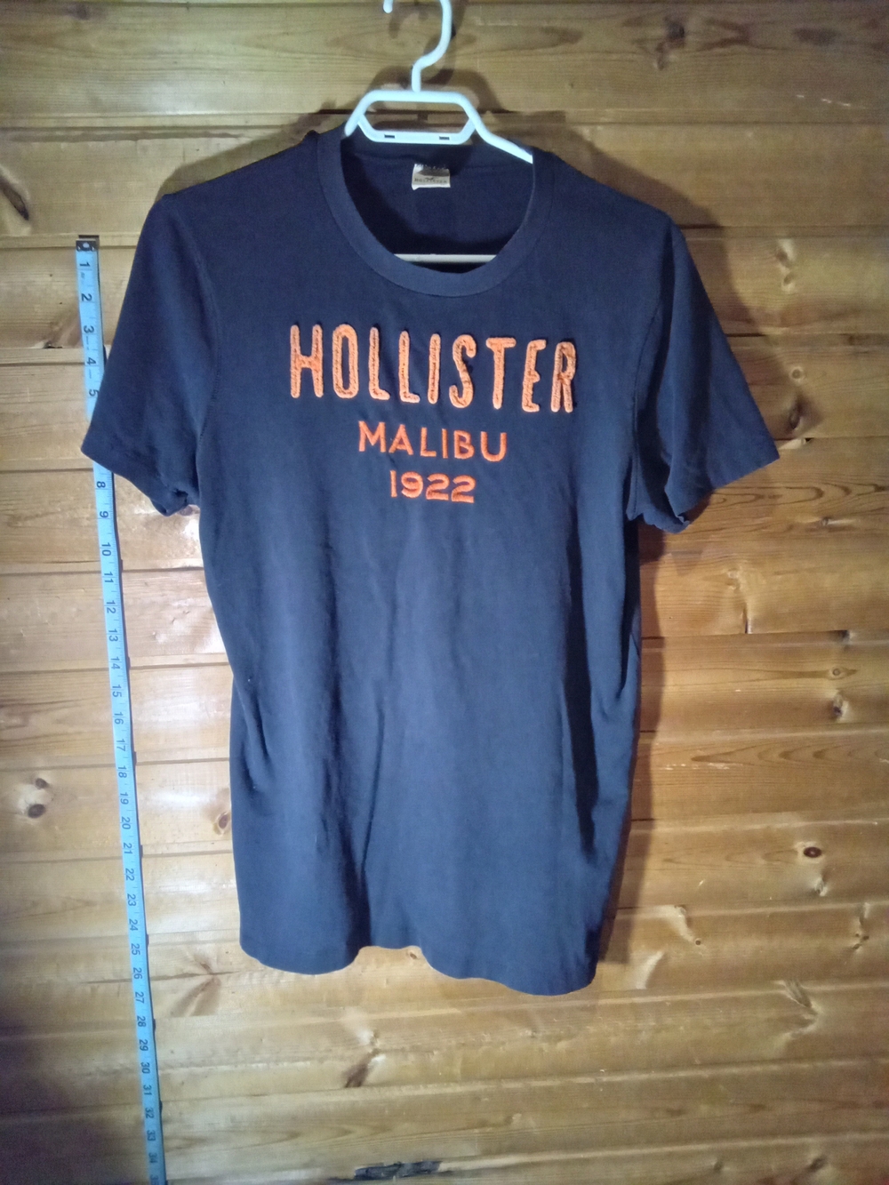 Hollister Navy Short Sleeve Tee with Orange Logo